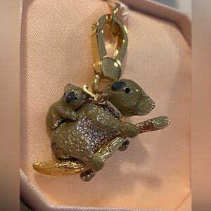 Juicy Couture C- Koala Bear charm gold tone hardware original Box Charm 1 1/2”